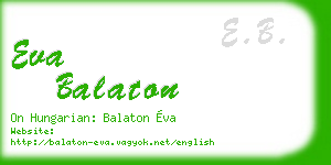 eva balaton business card