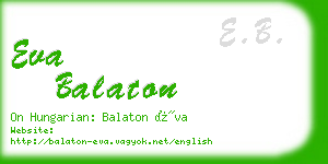 eva balaton business card